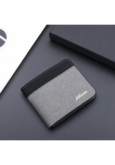 Createtech Tuval Erkek Cüzdan Siyah/mavi/gri - Kartlıklı Ve Pratik Çok Renkli