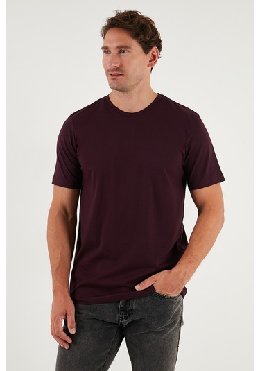 Buratti Pamuklu Regular Fit Bisiklet Yaka Erkek T Shirt 59020204 Vişne