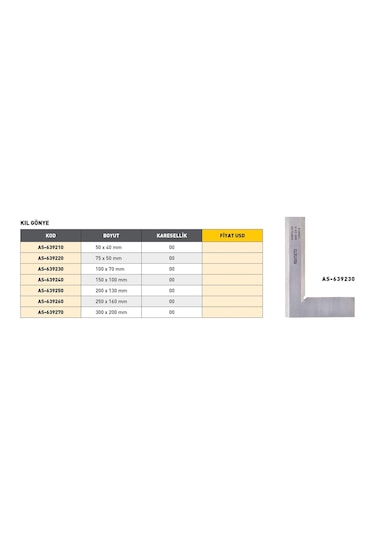Fett 50x 40mm Asimeto Metal Kıl Gönye As-639210