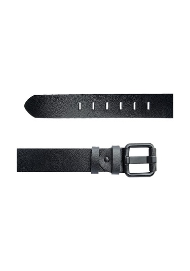 Rich Smith %100 Hakiki Deri Kemer Erkek Spor Siyah Roll Toka 4,2 Siyah