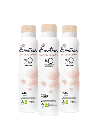 Emotion Natural Bloom Kadın Sprey Deodorant 3 x 150 ML