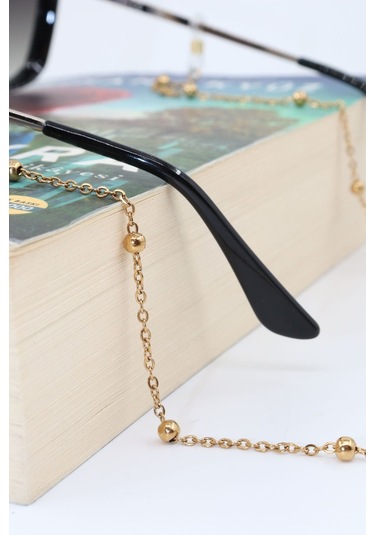 Çelik Gold Renk. Gözlük Zinciri. Özel Tasarım Steel. Gözlük İpi. Gözlük Askısı. Unisex Gold