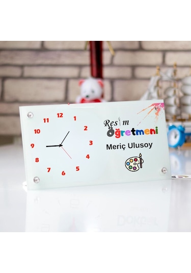 Ressamlara Özel Tasarımlı Masa Üstü Cam Saat
