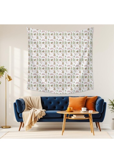 Noel Desenli 59x59 İnç Kare Duvar Halısı, Oturma Odası, Yatak Odası Ve Genç Odası İçin-a155