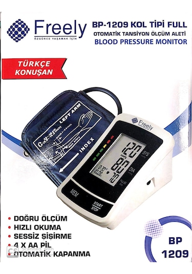 Freely BP-1209 Tam Otomatik Üst Koldan Ölçer Konuşan Tansiyon Aleti