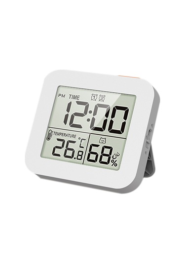Skycity Beyaz İngilizce Lcd Ekranlı Çok Fonksiyonlu Saat - Sıcaklık, Nem Ölçer, İki Alarm Ve Döngüsel Zamanlayıcı