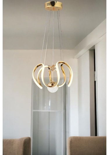 Ey-El Tasarım Modern Sakıt Led Avize 3 Renk Led A+++ Gold