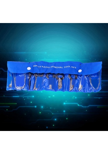Springsun Otomobil Radyo Montaj Ve Çıkarma Aracı Seti 20 Parça - Karbon Çelik, Çok Marka Uyumlu, Mavi Depolama Çantası