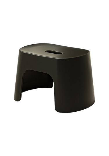 Jzcat Ev Oturma Odası Küçük Tabure Kalınlaşmış İstiflenebilir Plastik Tezgah-siyah