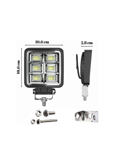 2 Adet 192w 12-24 Volt Kare Spot Far Oto Çalışma Lambası Atv Kamyon Tır Traktör Offroad