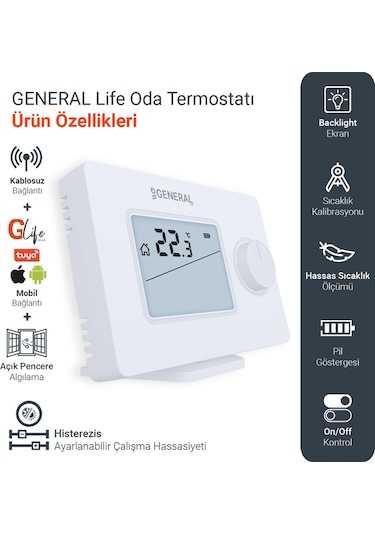 General GAIA Ht250 RF Smart Kablosuz Akıllı Oda Termostatı