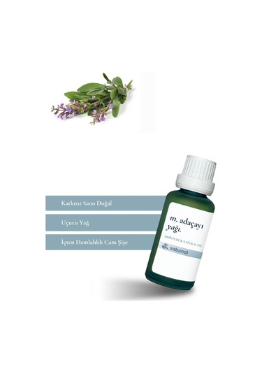 Sabunal Misk Adaçayı Yağı 30 ML - Aromaterapi ve Cilt Bakım Yağı