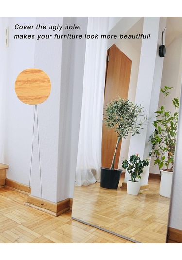 Vkemall 540 Adet Pvc Kapaklı Vidalık Delik Sticker, 10 Renkli Ahşap Desenli Möbel Sticker, Su Geçirmez, Dolap, Kitaplık, Bilgisayar İçin Uygun