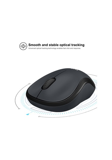 Monyee Logitech M220 Kablosuz Ofis Fare - Sessiz, Simetrik Tasarım, 10m Alım Mesafesi, Usb Alıcı, Gri Optik