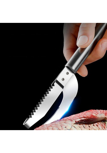 Xiyyadms Mutfak Çelik Balık Ölçek Kazıcı, Solungaç Kemer Ve Bağırsak Kaldırıcı 3'ü 1 Set 2 Parça - Balık İşleme Aletleri Gümüş