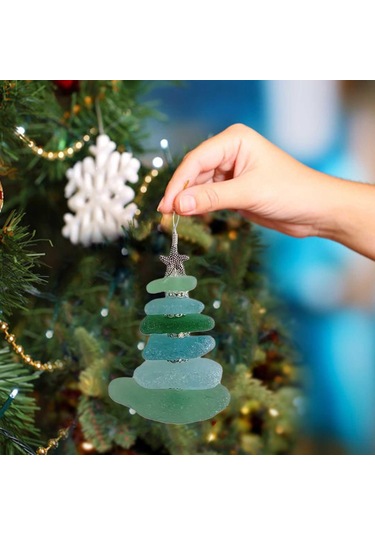 Moveevo 2025 Deniz Camı 2d Noel Ağaçlı Advant Kalenderi - Akrilik Askı Ve Kutu Seti Yeşil Renk