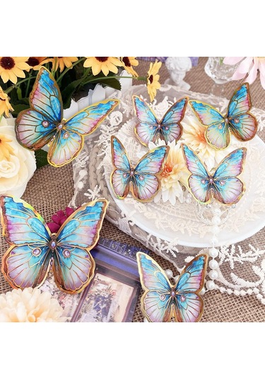 12 Adet 3d Kelebek Duvar Dekoru Lazer Kelebek Süslemeleri Doğum Günü Partisi Pasta Süslemeleri Bebek Duşu Çıkartmaları İçin Kelebek Duvar Dekoru Çıkartmaları Çok Renkli