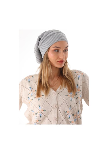 Kadın İpli Gri Bere Gri