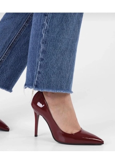 Asya Kadın İnce Topuklu Stiletto Ayakkabı Pudra Rugan