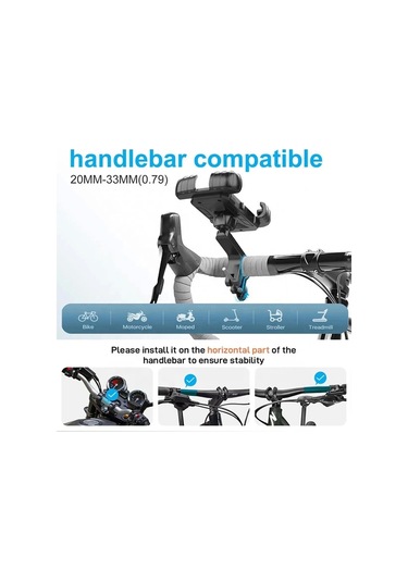360 Derece Ayarlanabilen Gidon Bağlantılı Bisiklet Motosiklet İçin Abs 4-7.8 İnç Telefon Tutucu - 9087252368776ynt