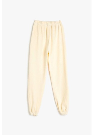 Koton Kız Çocuk Basic Jogger Eşofman Altı Beli Lastikli Ekru