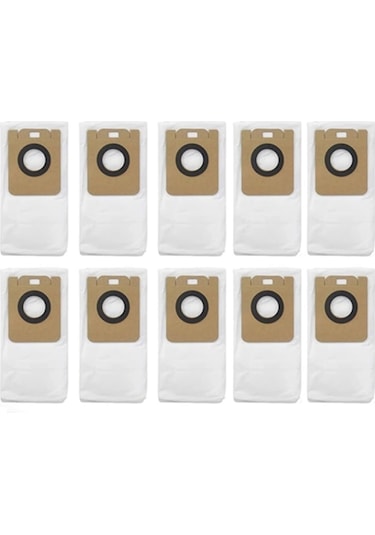 Yaleker Dreame D10 Plus Robot Süpürge İçin Uyarlanmış 10'lu Nonwoven Toz Torbası - Aksesuar Sarf Malzemesi Diğer