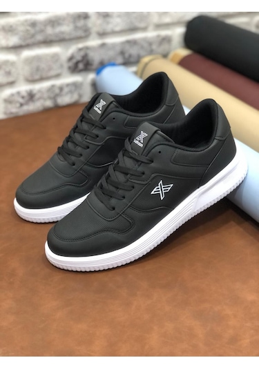 Derilax Luttoon Büyük Numara 45-46-47-48 Ortopedik Erkek Spor Ayakkabı Siyah Beyaz