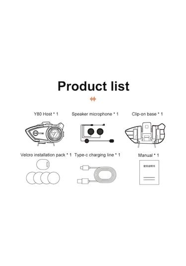 Motobir Y80 Bluetooth Intercom Seti