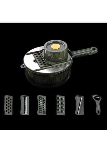 Dancemonkey Depolama Fonksiyonlu 6'sı 1 Arada El Korumalı Sebze Kesici, Küçük Ve Pratik Çok Renkli