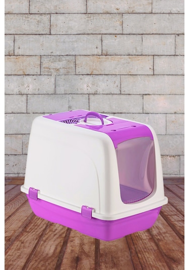 Vekorr Kedi Tuvaleti Mor Kırılmaz Evcil Hayvan Kum Kabı 46 x 66 x 52 CM