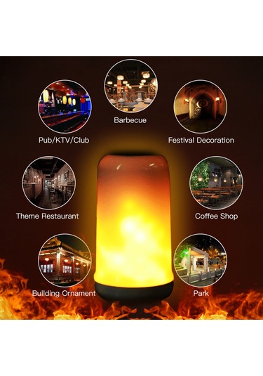 Ximistore9 Led Alev Ampülü, Dinamik Alev Ve Sürekli Aydınlatma Modları, E26 Başı, 99 Smd2835 Led Işık Kaynağı