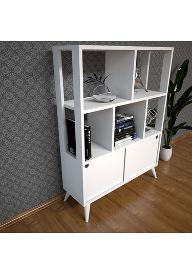 Emkawood Emkawood Suny Sürgü Kapaklı Kitaplık Raflı