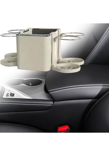 Magideal Suntek Araba Kol Dayama Saklama Kutusu Bej-4'lü-bardaklık