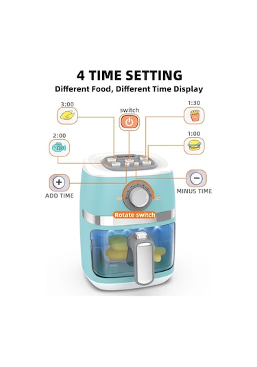 Canda Oyuncak Sesli Işıklı Fritöz Mutfak Air Fryer Oyuncak