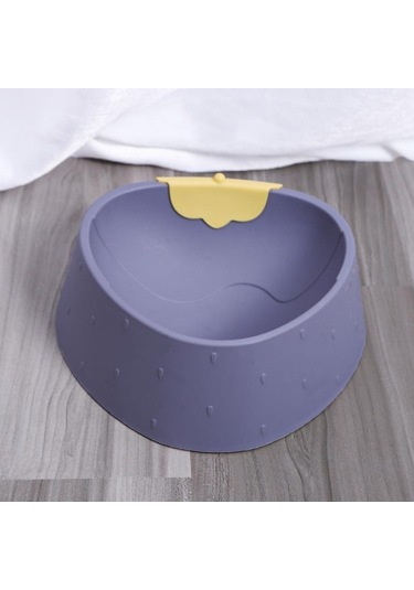 Cbtx Çilek Şekilli Hayvan Kasesi Kedi Karikatür Kaymaz Kase Gri