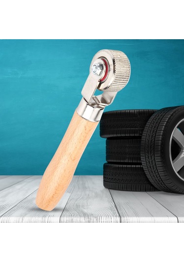 Geeroyoo Orta Boy Lastik Tamir Aracı, Ahşap Kollü Basma Rulmanı - Hava Giderici, İyi Tutuş Ve Hızlı Tamir Sağlar
