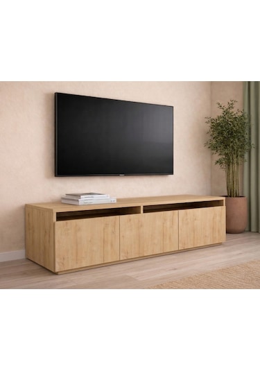 Hilal Modern Ahşap Desenli Tv Ünitesi Safirmeşe Safir Meşe