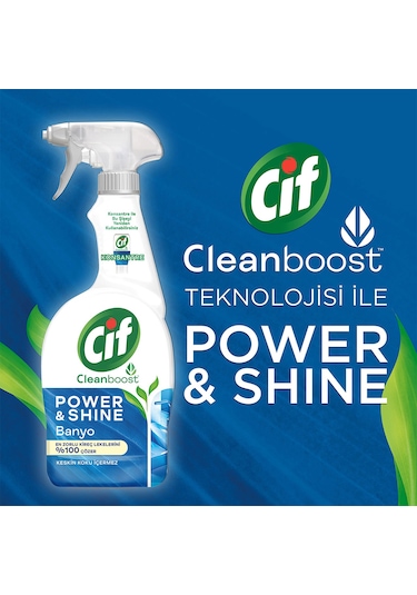 Cif Sprey Temizleyici Power Shine Sprey Banyo 750 ML + Cif Sprey Mutfak 750 ML