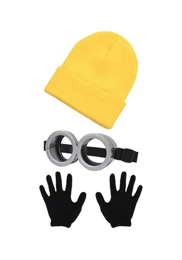 Jl Komik Dekoratif Sahne Cosplay Küçük Sarı Adam Gözlük Ve Şapka