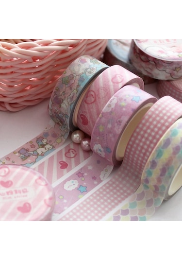 Cbtx 10 Rulo 8689 Cep Ve Kağıt Bant Dıy Günlüğü Dekorasyon Bandı Gökkuşağı Gökyüzü