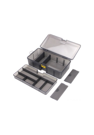 Aubyhe Yüksek Dayanıklı Pp Malzeme İkili Katlı Organize Edici Balıkçılık Araç Kutusu, Şeffaf Kapaklı Ayarlanabilir Bölmelerle Hızlı Erişim