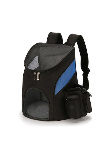 Fochsia Taşınabilir Katlanabilir Evcil Kedi Ve Köpek Taşıma Sırt Çantası, Boyut: S Siyah Mavi