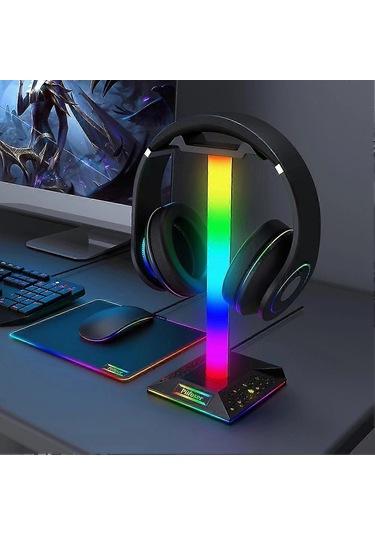 Hpy Pazar Rgb Gaming Kulaklık Standı Usb, Dokunmatik Işıklı