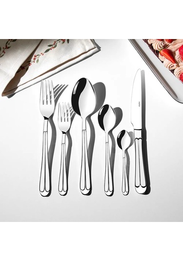 Nehir Saray Sade 12 Kişilik 72 Parça Çatal Kaşık Bıçak Takımı Gümüş