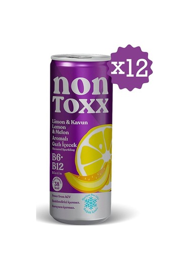 Nontoxx Limon & Kavun Aromalı, Sirkeli, Gazlı İçecek 250 Ml
