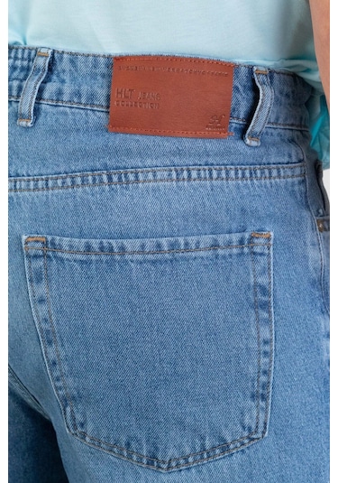 Erkek Açık Mavi Baggy Fit Bol Kesim Denim Loose Jeans Kot Pantolon Chris 001