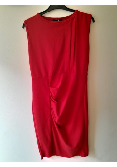 Drapeli Şık Elbise Kırmızı Kırmızı