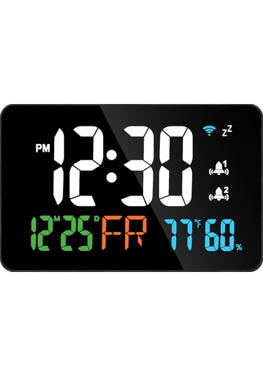 Tuya Wifi Masaüstü Saat Takvimi Dijital Led Ekranlı E25604w