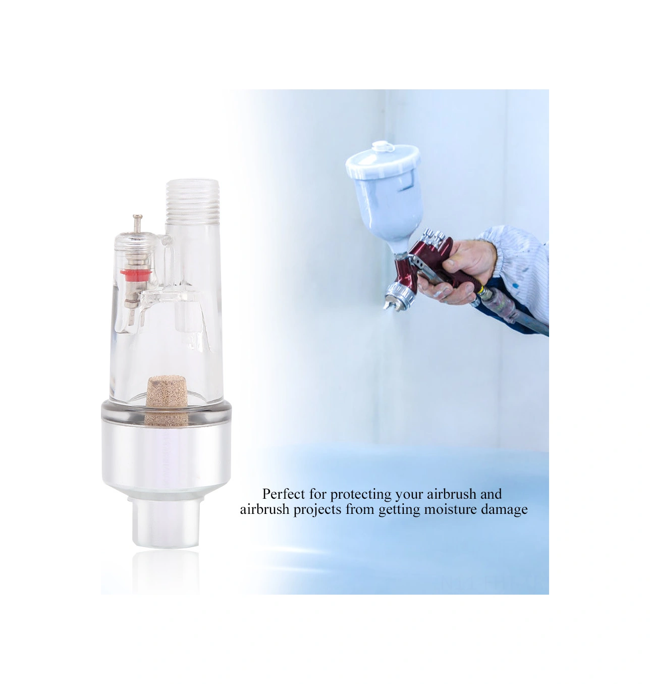 Hangfox 1/8" Bsp Mini Hava Filtresi - Pistol Kolu Tipi Yağ-su Ayırıcı, 5 Mikron Filtre Elemanı İle Temiz Ve Kuru Hava Sağlar, Sprey Fırçalarını Nem Hasarından Korur