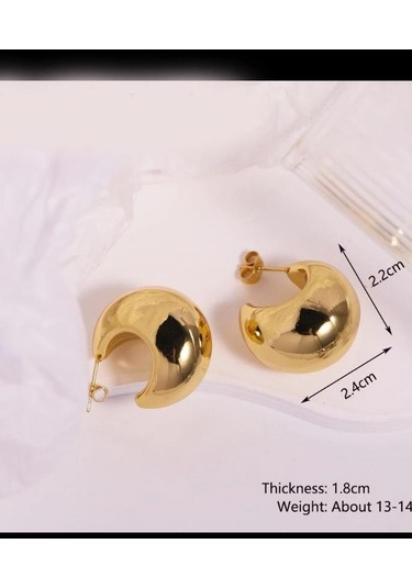 By Zeyna Aksesuar Kadın Vip Seri Özel Tasarım Marka Küpe Seti-4310 Altın